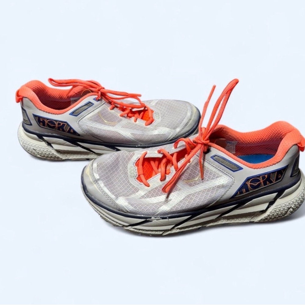 Hoka Women's Running Shoes - Gray with Coral Accents